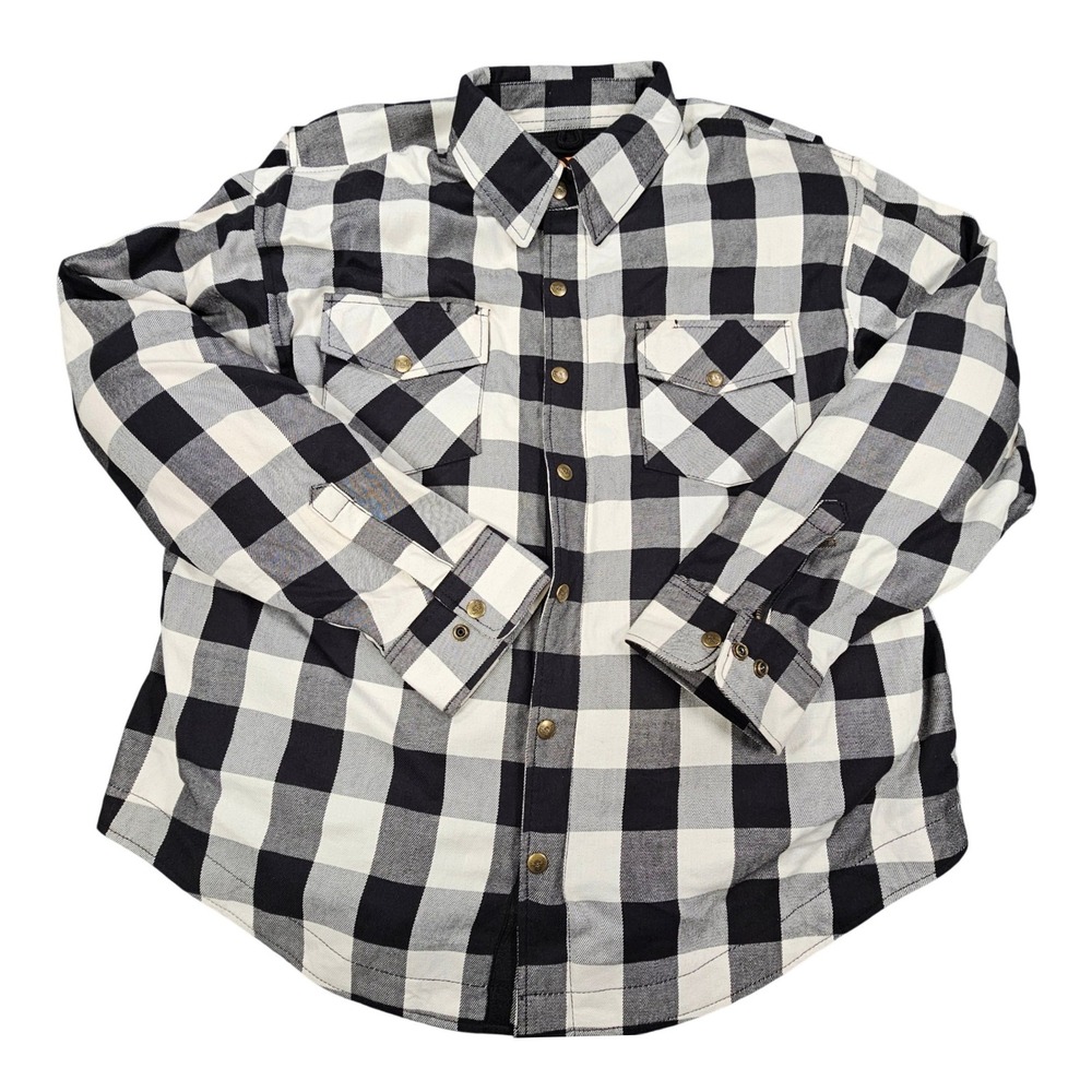 Milwaukee Leather 1633 Men's Plaid Flannel Biker Shirt with CE Approved Armor